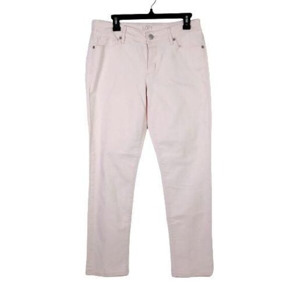 Loft Womens 29/8T 32x29 Light Pink Jeans Curvy Crop Cuffed Stretch Denim Casual - Picture 12 of 12